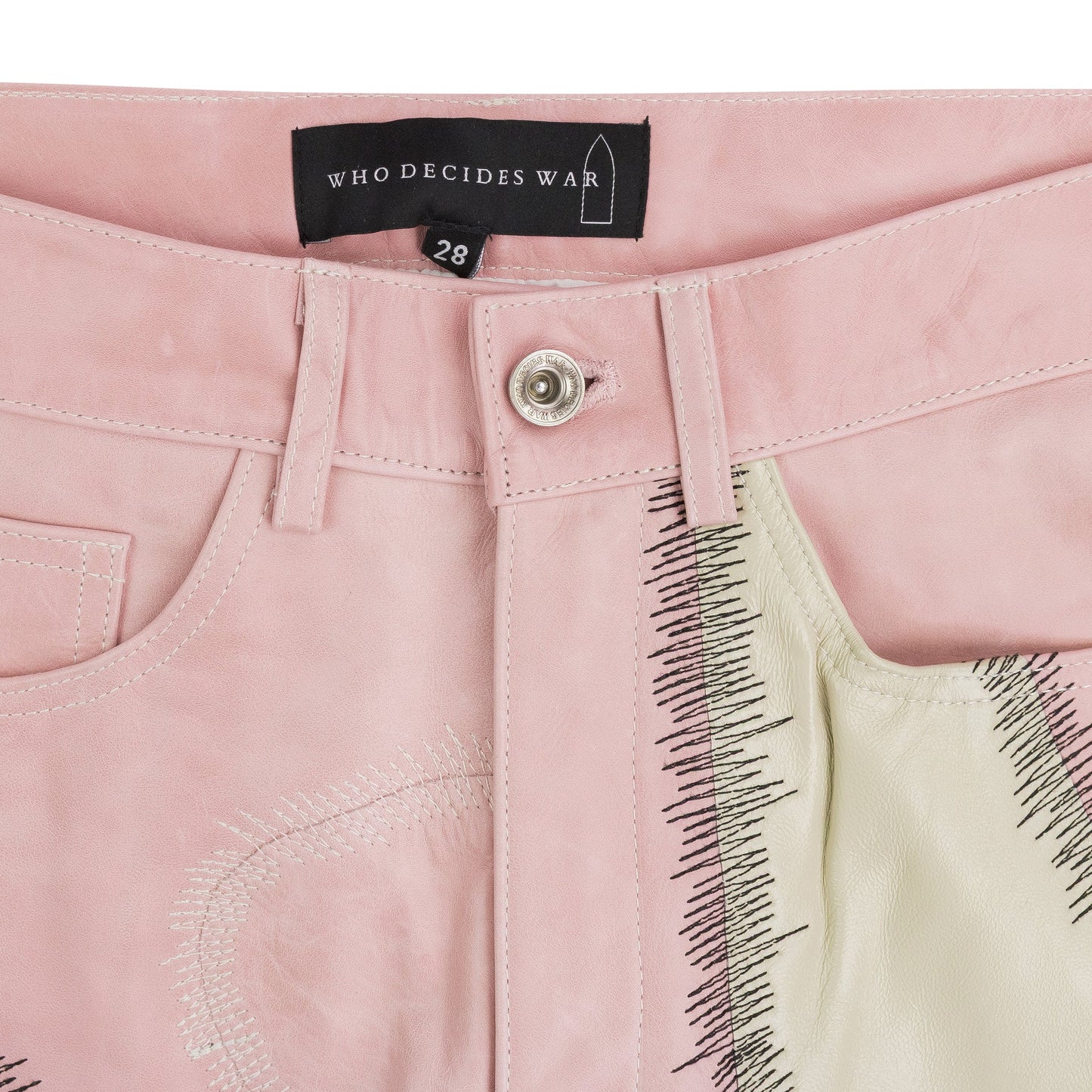 GRAY AMALGAMATED LEATHER PANTS