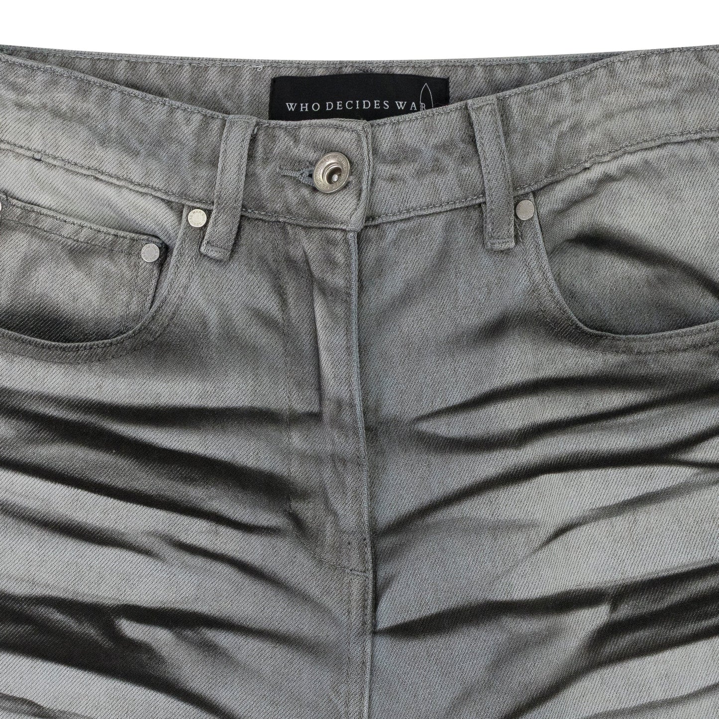 GRAY NOIR STRIPE WIDE-LEG JEANS