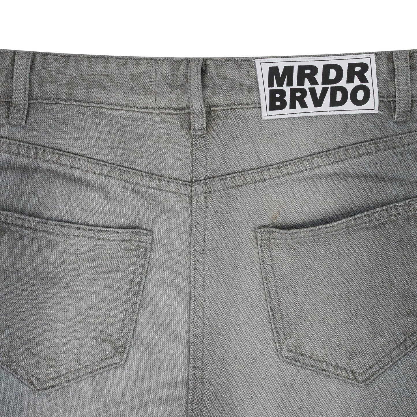 GRAY NOIR STRIPE WIDE-LEG JEANS