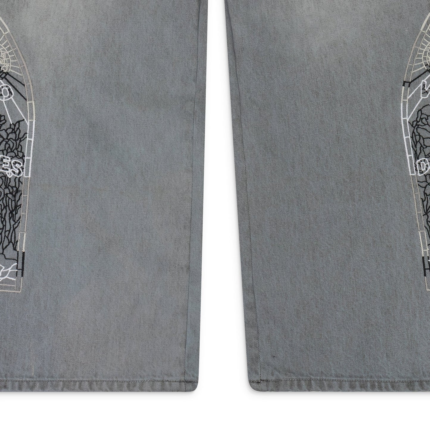 GRAY NOIR STRIPE WIDE-LEG JEANS