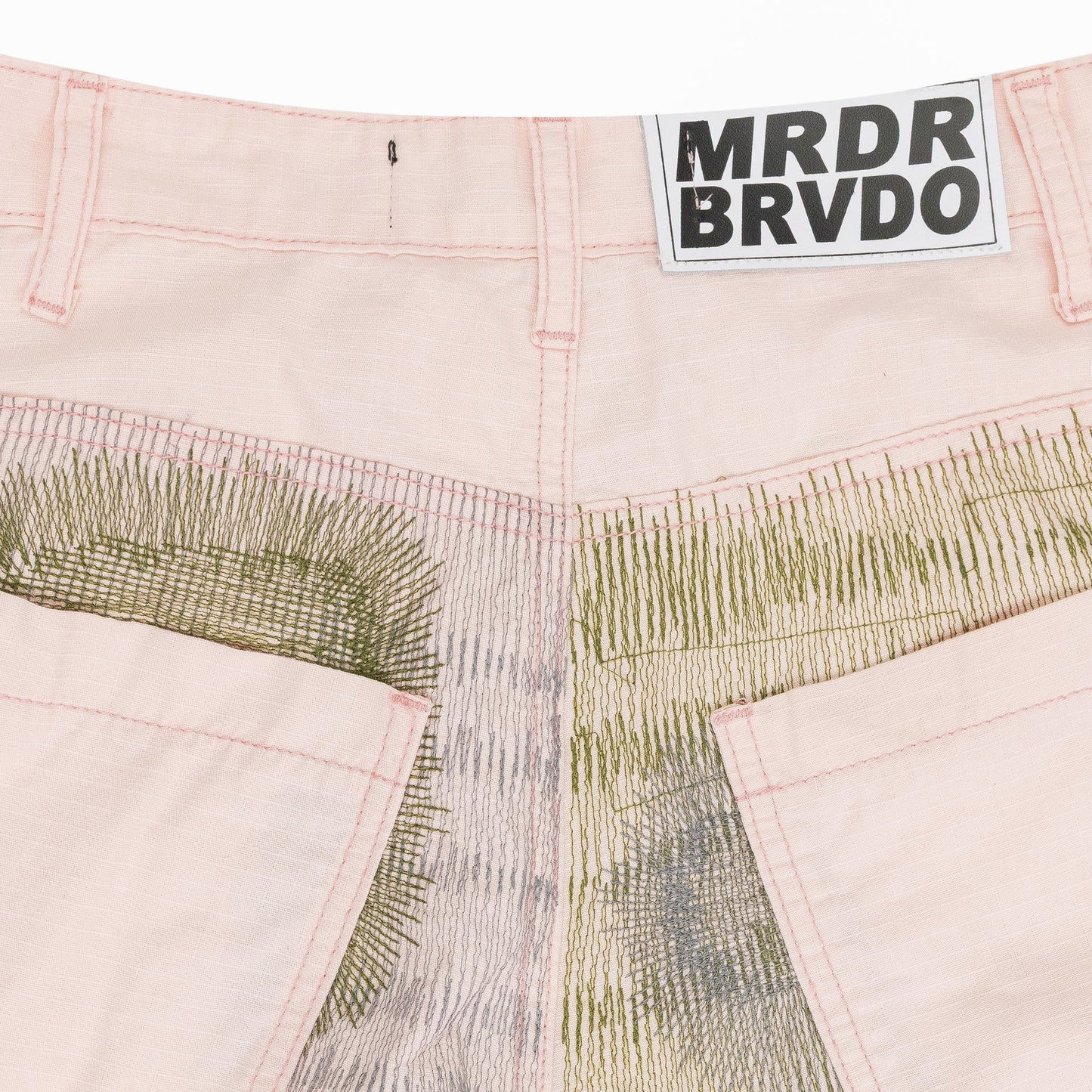 PINK DARNING POCKET PANTS