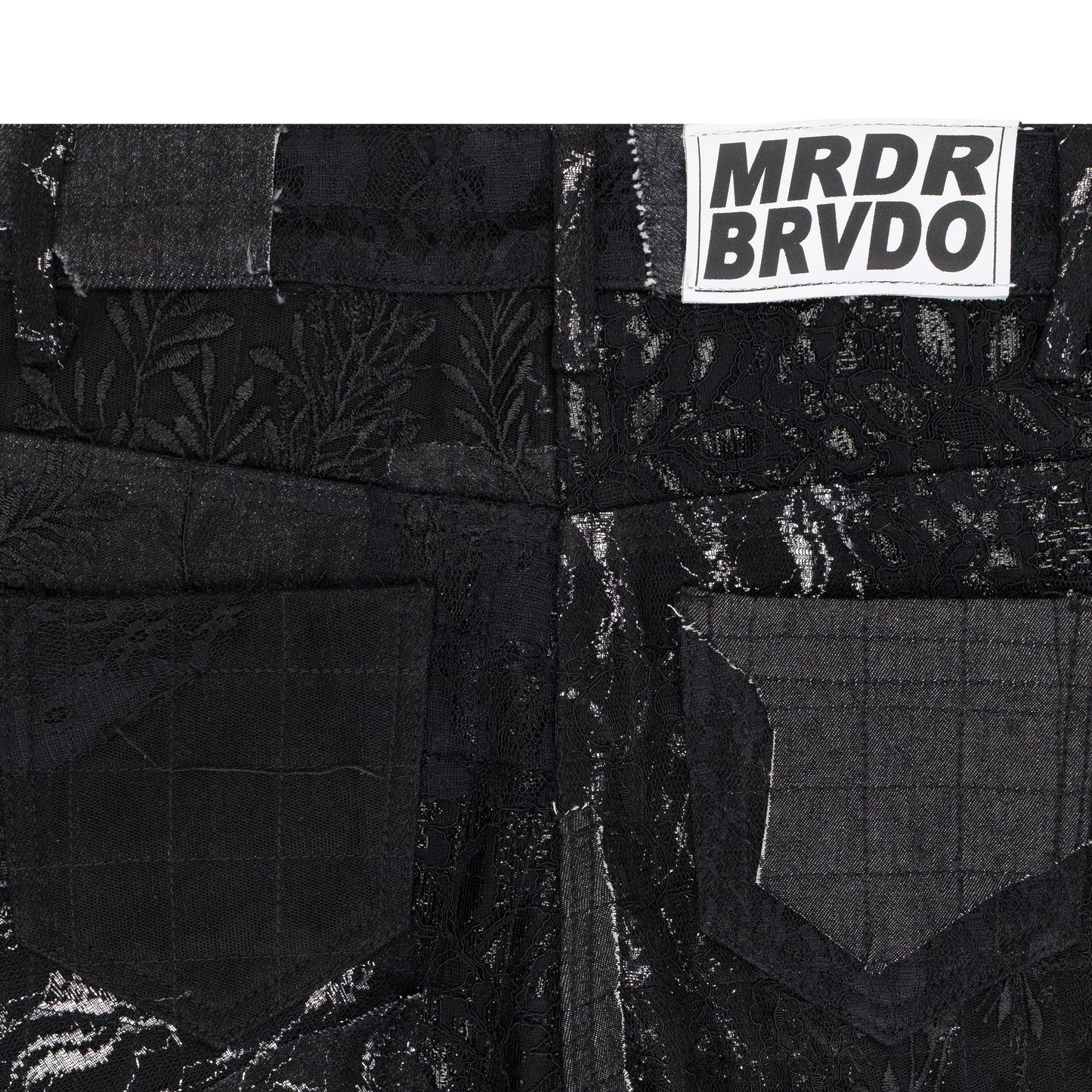 BLACK BORO GRID STRAIGHT JEANS