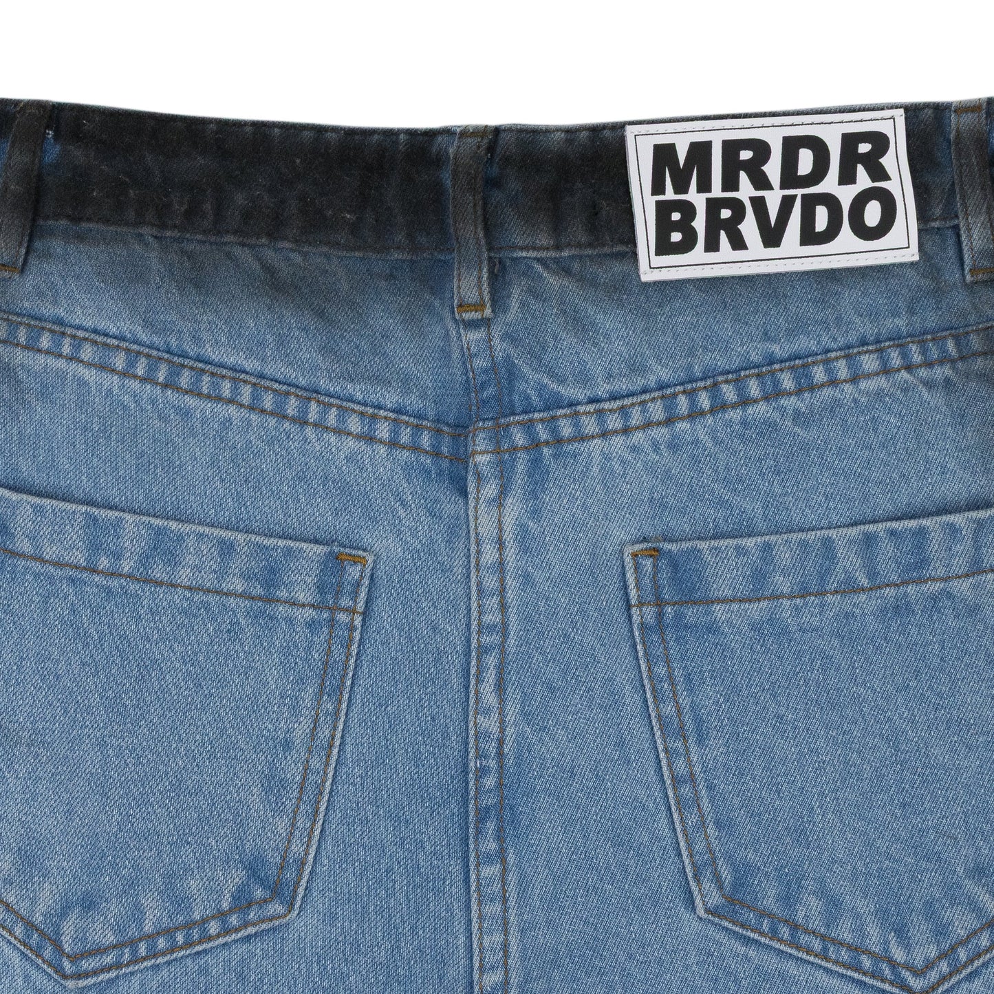 BLUE NOIR STRIPE WIDE-LEG JEANS