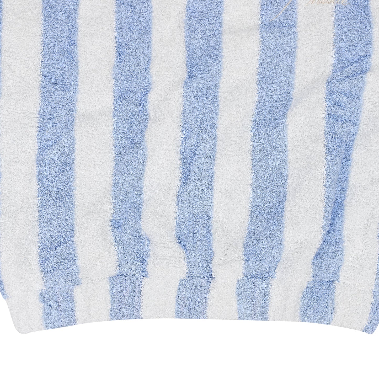 WHITE/BLUE STRIPED LOOP TERRY POLO SHIRT