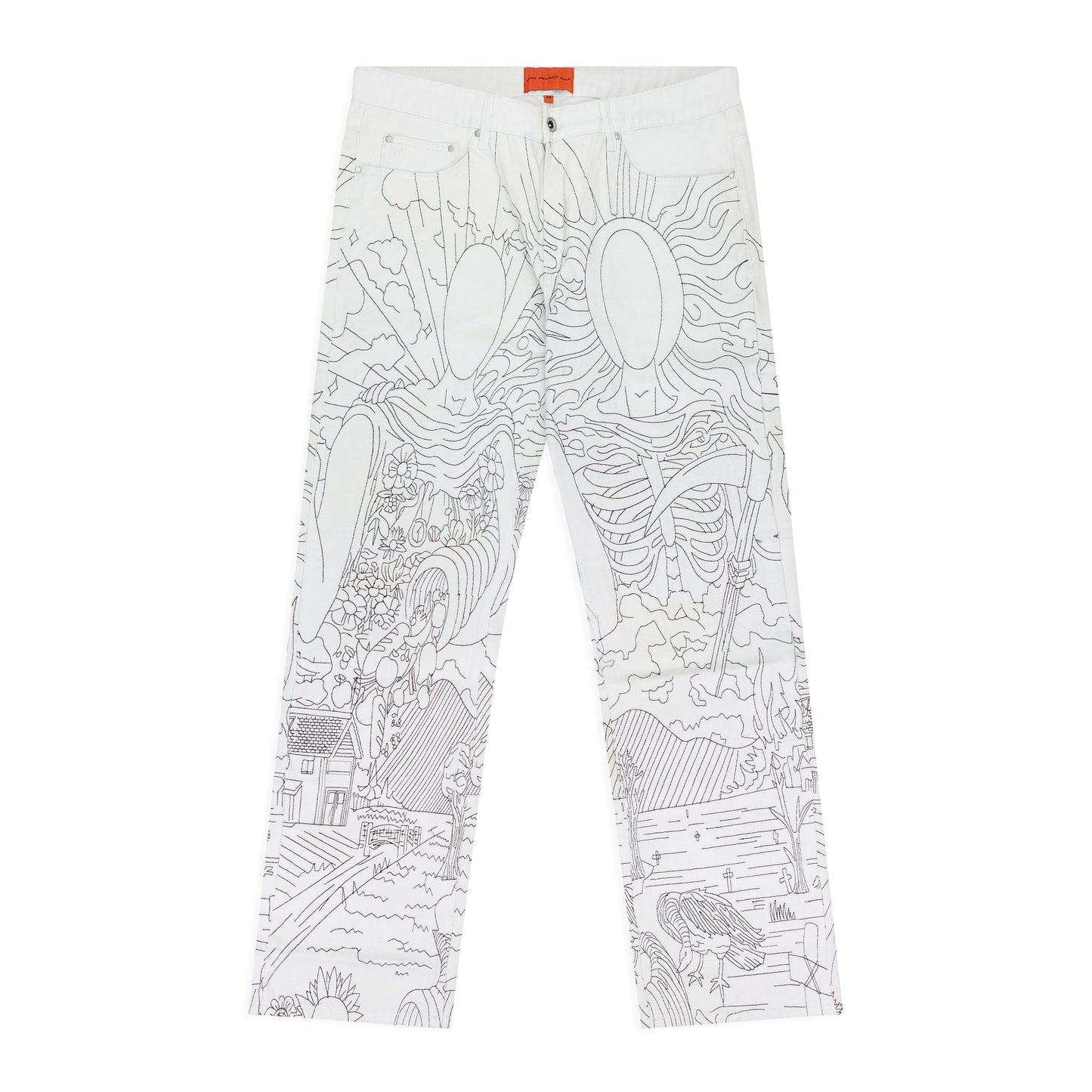 WHITE DUALITY STRAIGHT-FIT JEANS