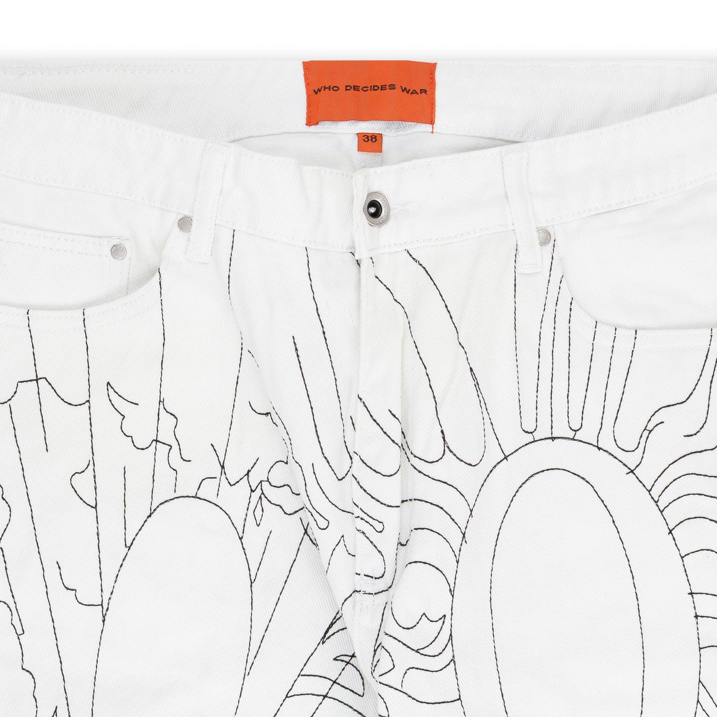 WHITE DUALITY STRAIGHT-FIT JEANS