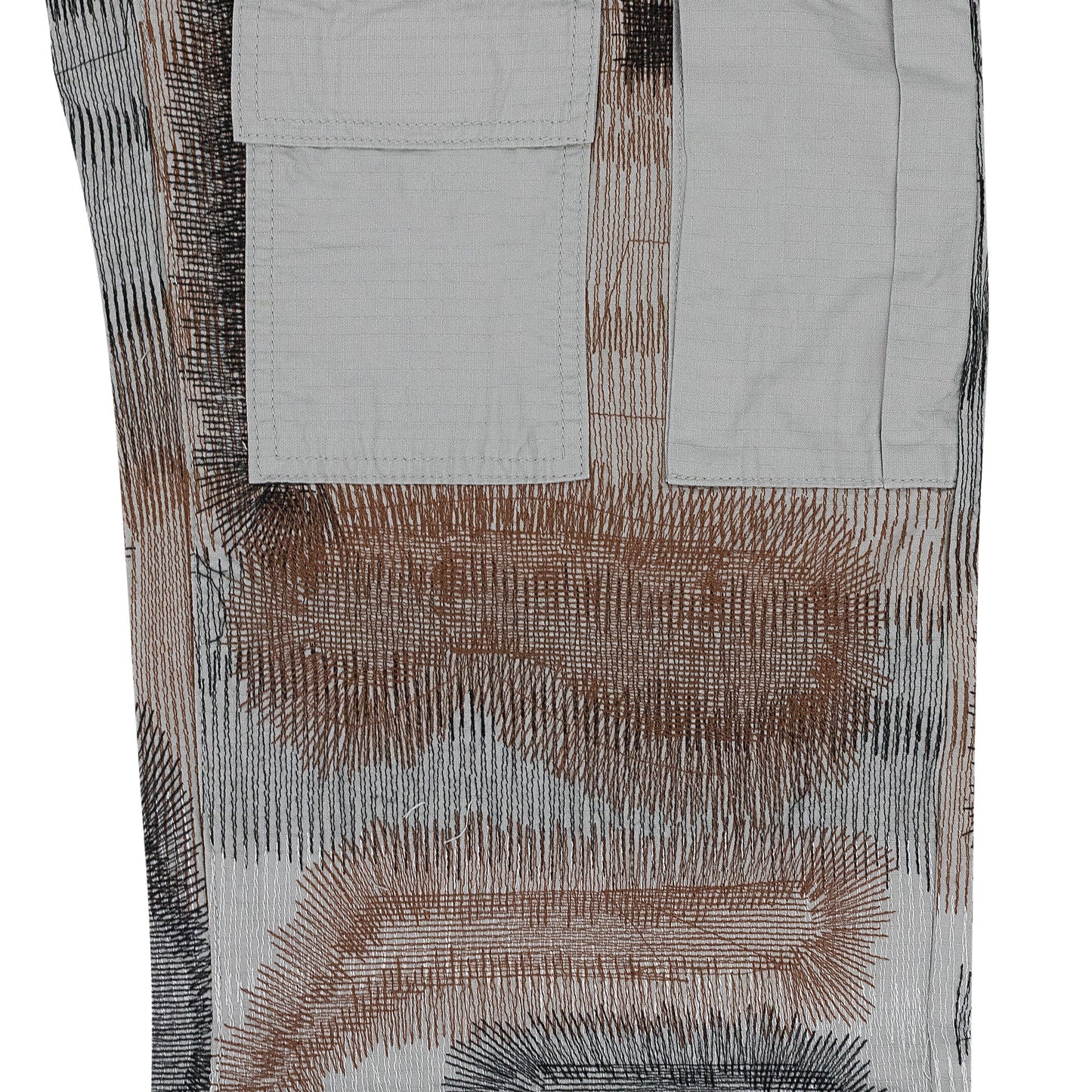 GRAY DARNING POCKET PANTS