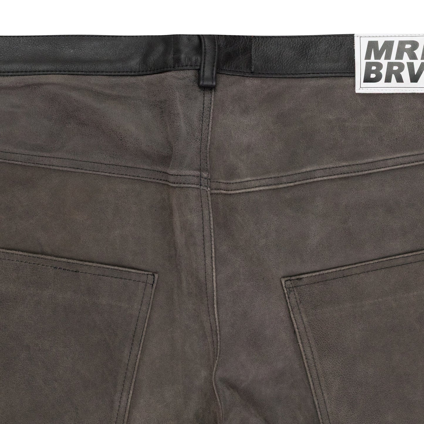 BLACK/BROWN BARK LEATHER PANTS
