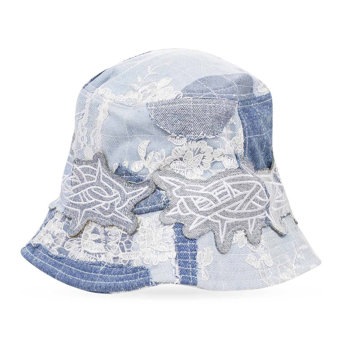 BLUE THORN WRAPPED GRID BUCKET HAT