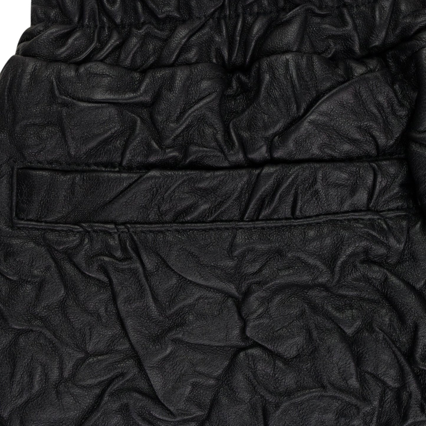 BLACK CRINKLED TAILORED SHORTS