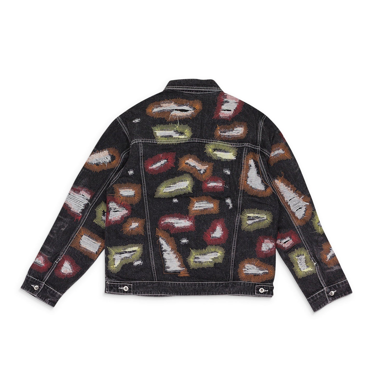 MULTICOLOR EMBROIDERED TRUCKER JACKET