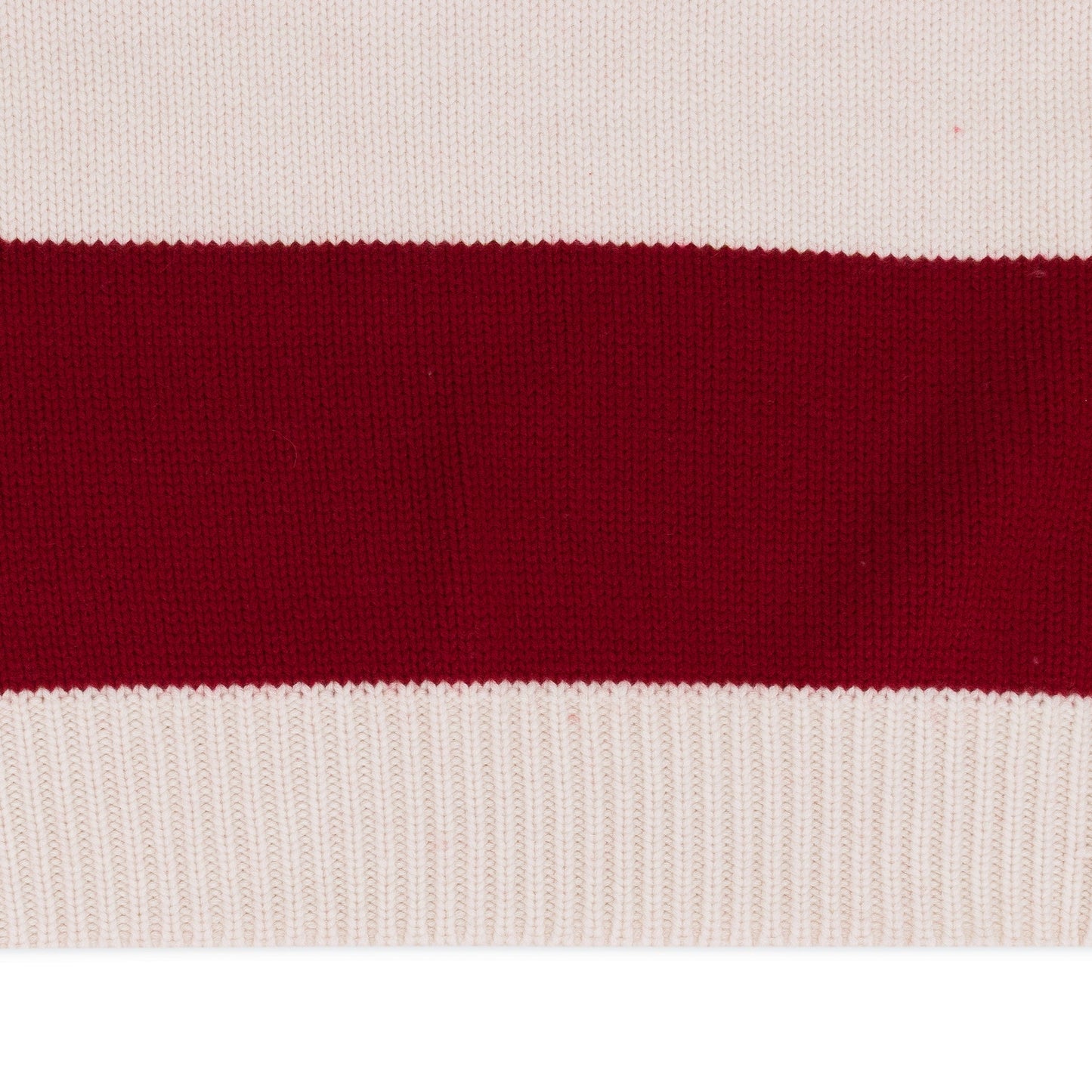RED/CREAM STRIPE CREWNECK SWEATSHIRT