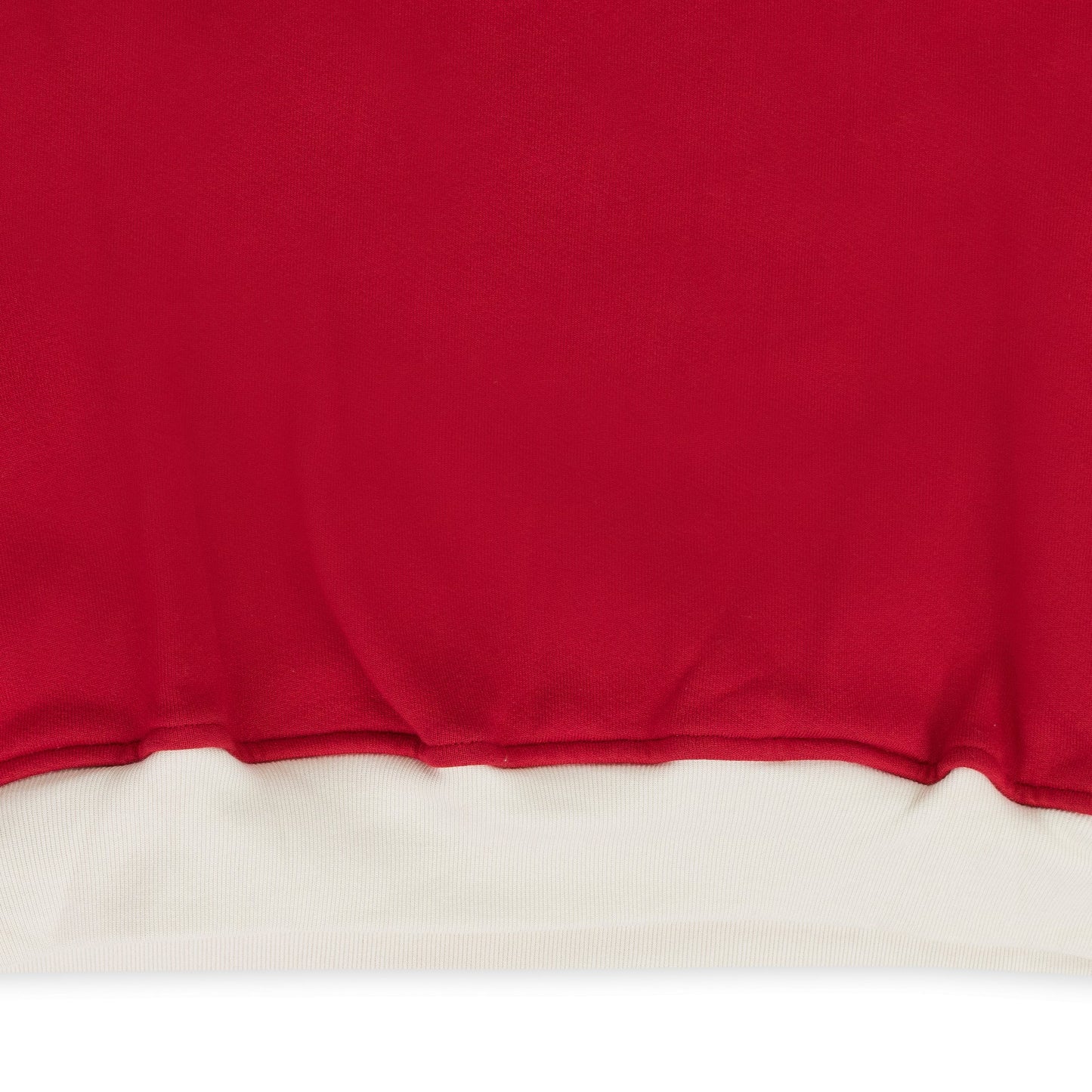 RED CONTRAST QUARTER ZIP SWEATER