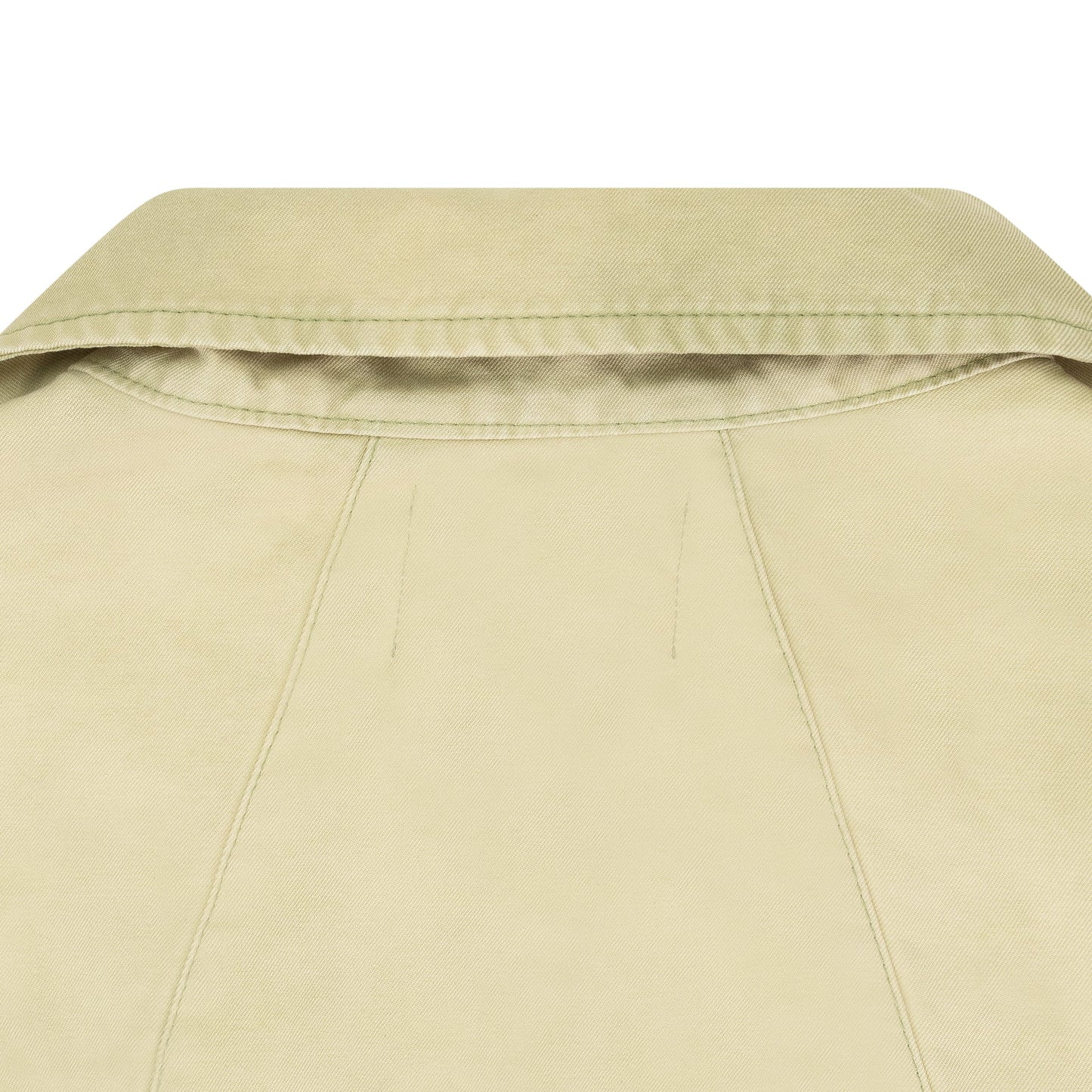 KHAKI BOXY HALF-ZIP SPRAY BUTTON-DOWN SHIRT