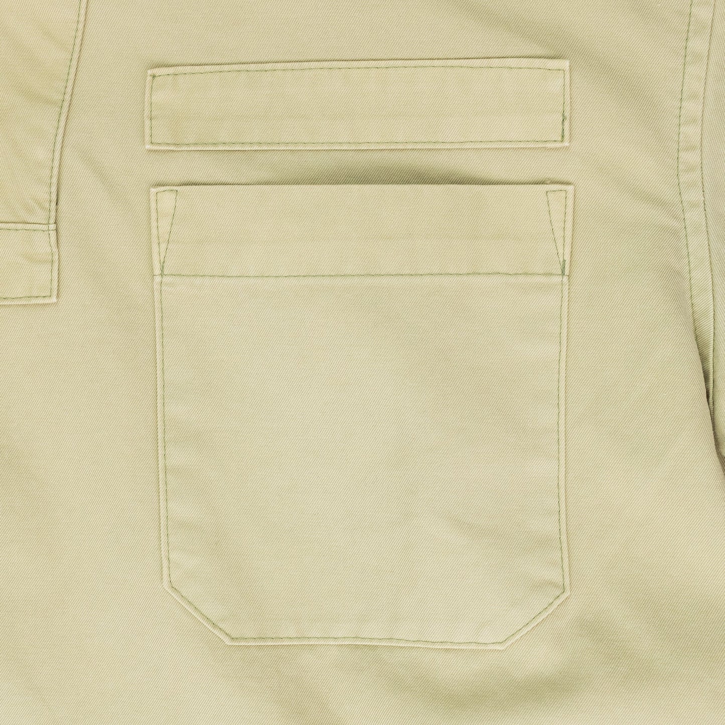 KHAKI BOXY HALF-ZIP SPRAY BUTTON-DOWN SHIRT