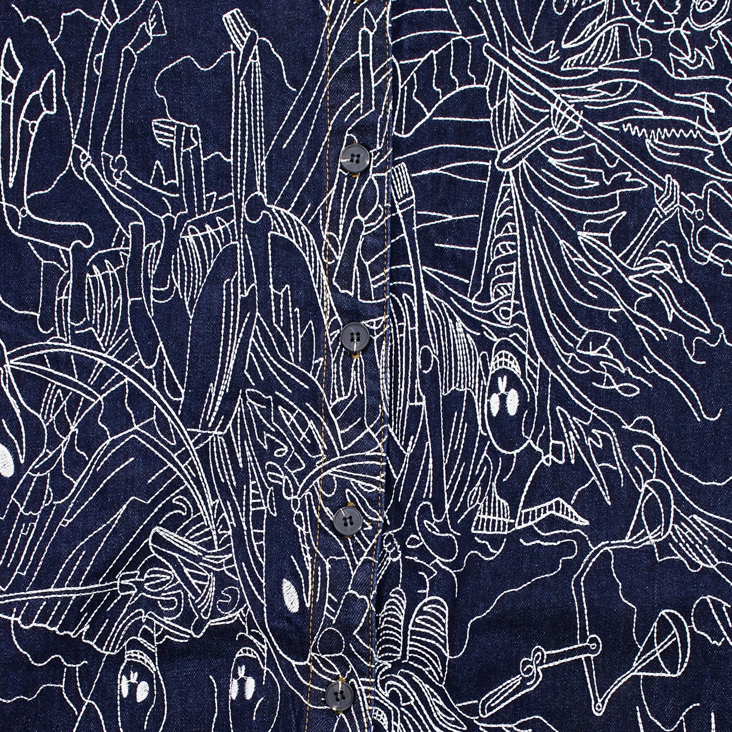 INDIGO FOUR HORSEMEN BUTTON-DOWN SHIRT