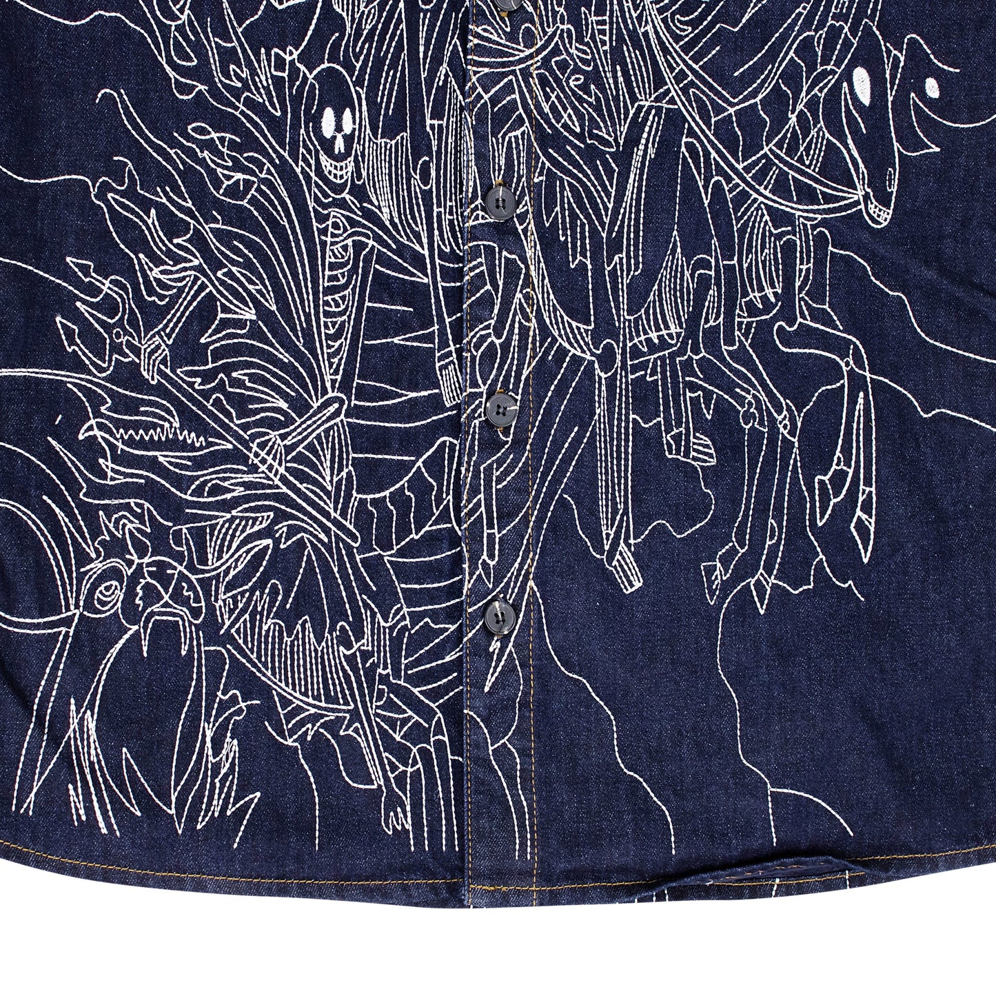 INDIGO FOUR HORSEMEN BUTTON-DOWN SHIRT