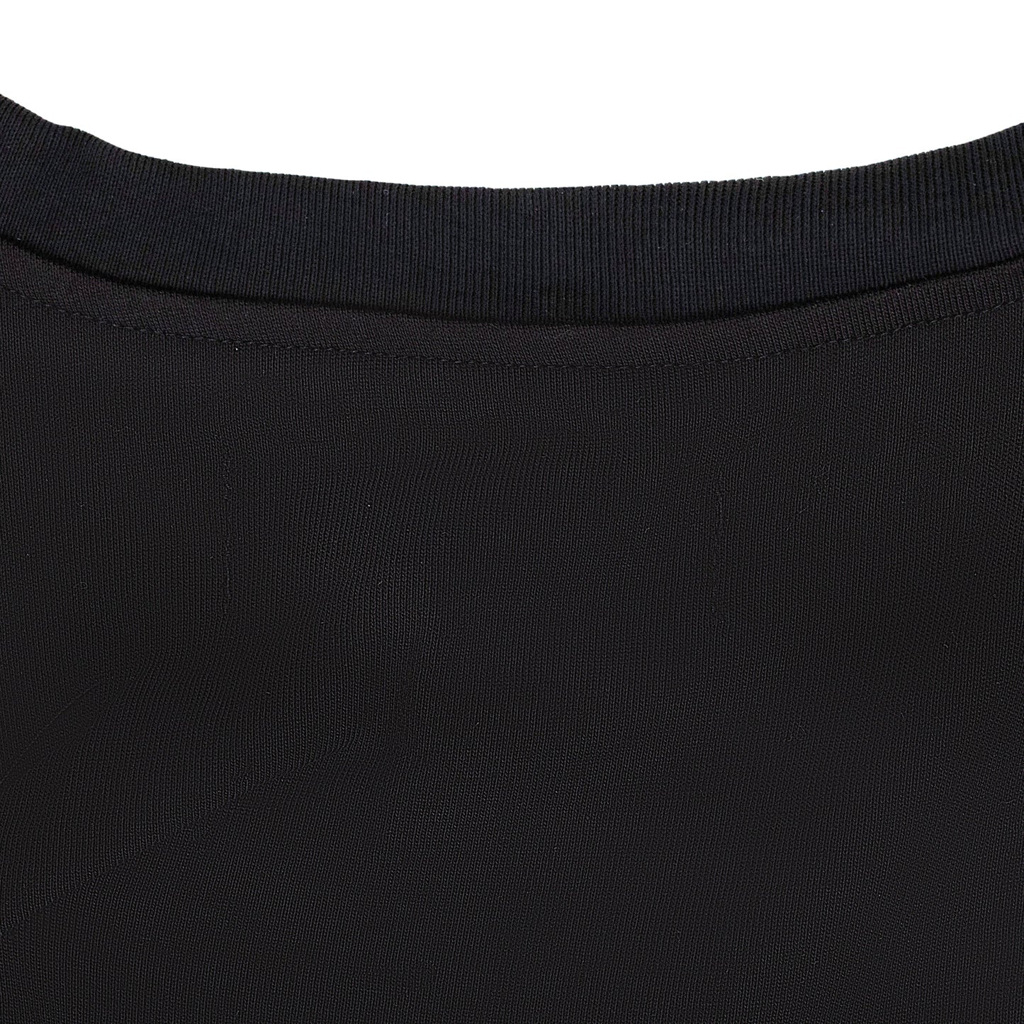 BLACK GATHERED SHORT SLEEVE T-SHIRT