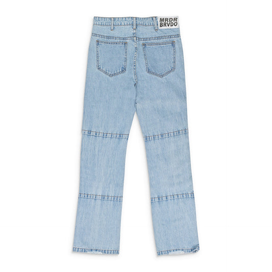 BLUE KNEE FLAP STRAIGHT-FIT JEANS