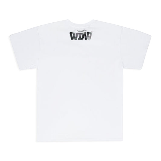 WHITE INTERWOVEN WINDOWS T-SHIRT