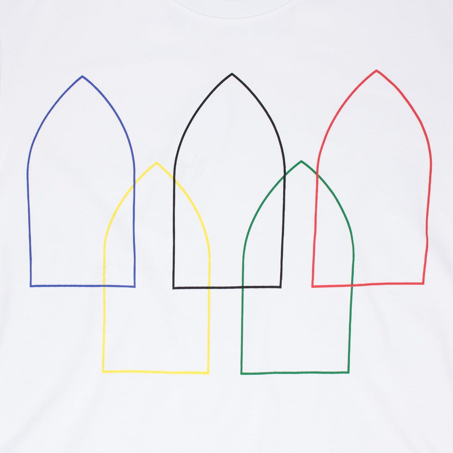 WHITE INTERWOVEN WINDOWS T-SHIRT
