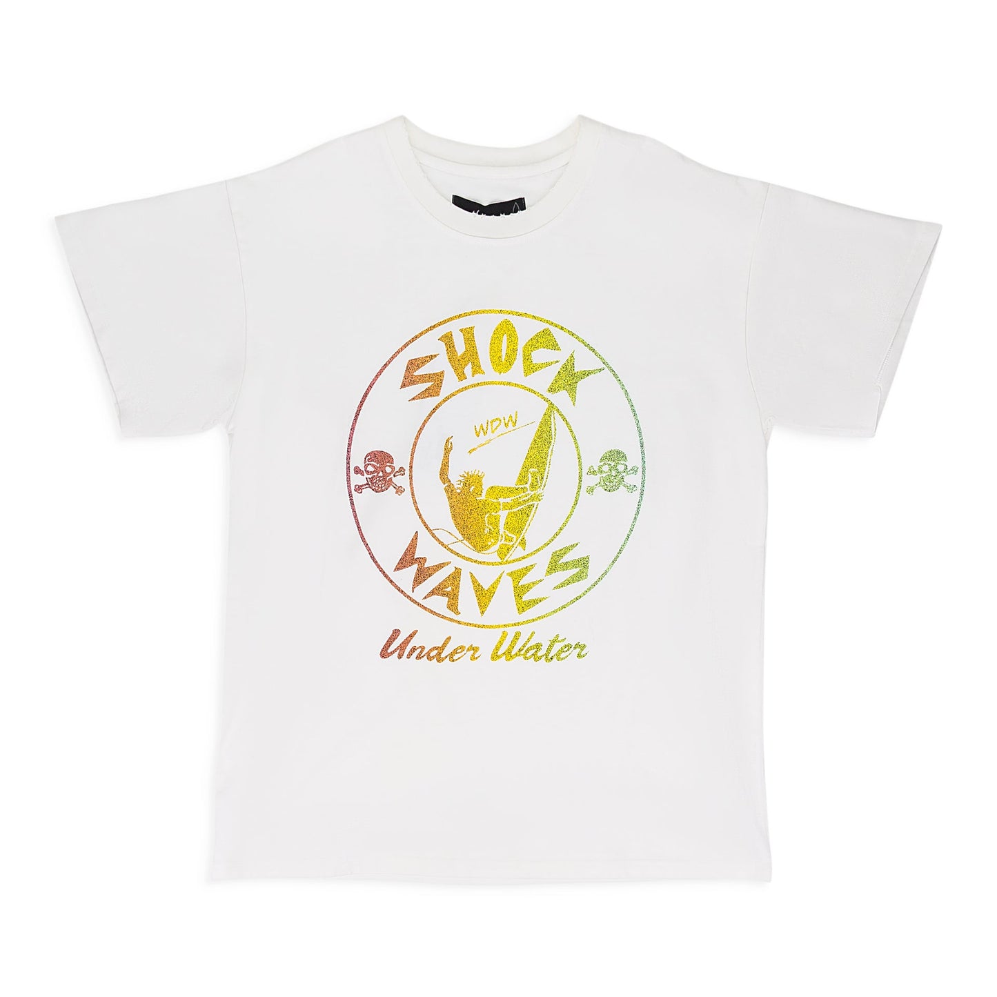 WHITE SHOCK WAVES JERSEY T-SHIRT