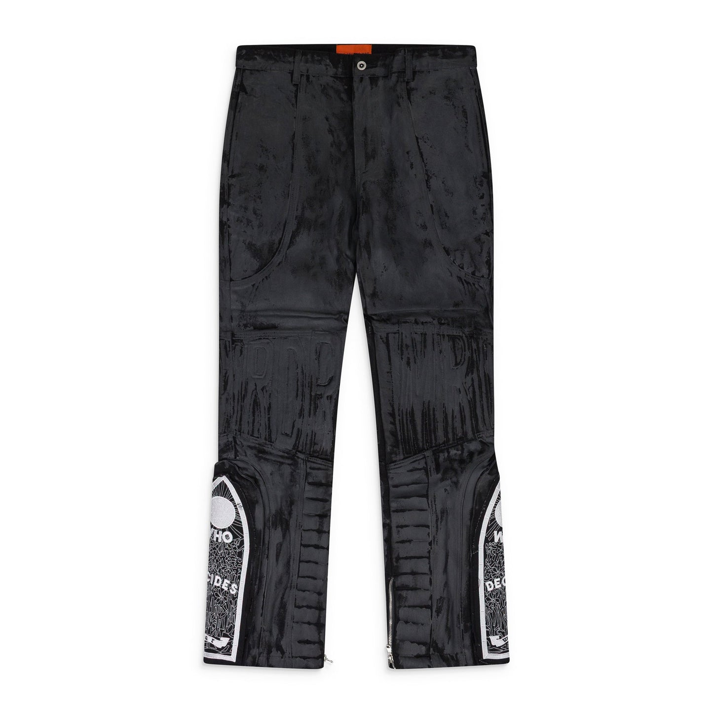 BLACK MRDR MOTO STRAIGHT-FIT JEANS