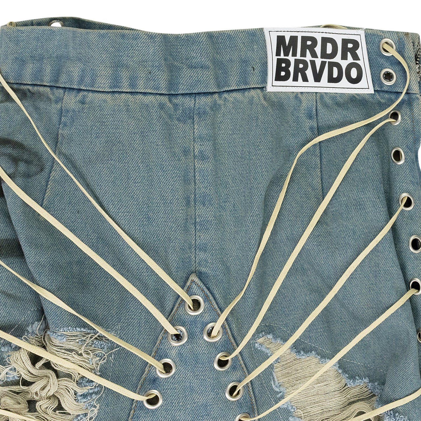 BLUE LACED WINDOW MAXI SKIRT