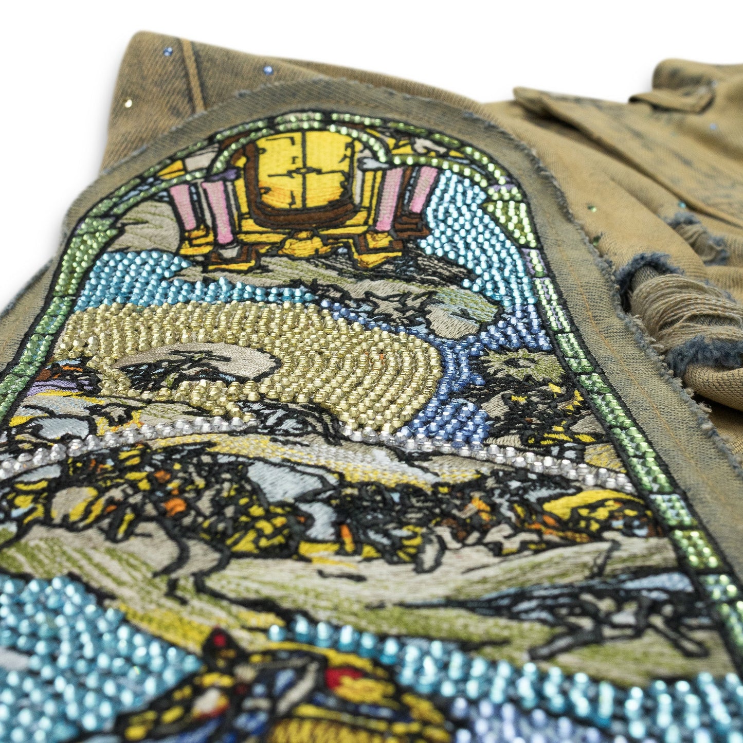 BLUE UNFURLED DENIM SHORTS