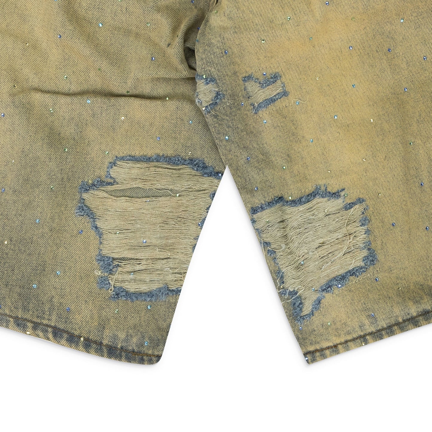 BLUE UNFURLED DENIM SHORTS