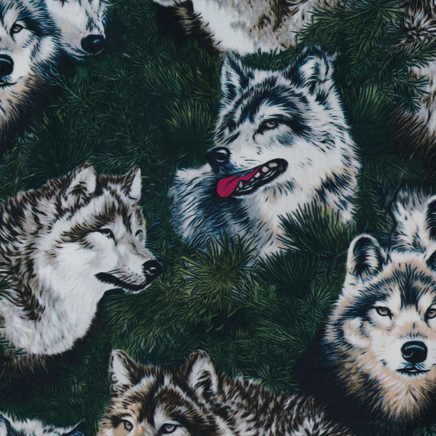 Multicolor Wolf In the Pines Button-Up