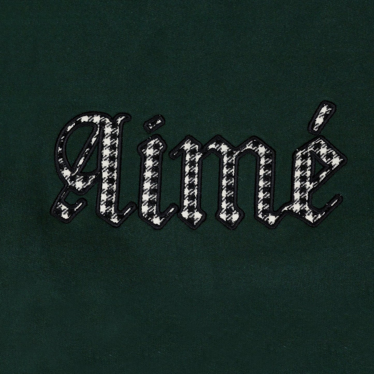 Green Houndstooth Applique Crewneck Sweatshirt