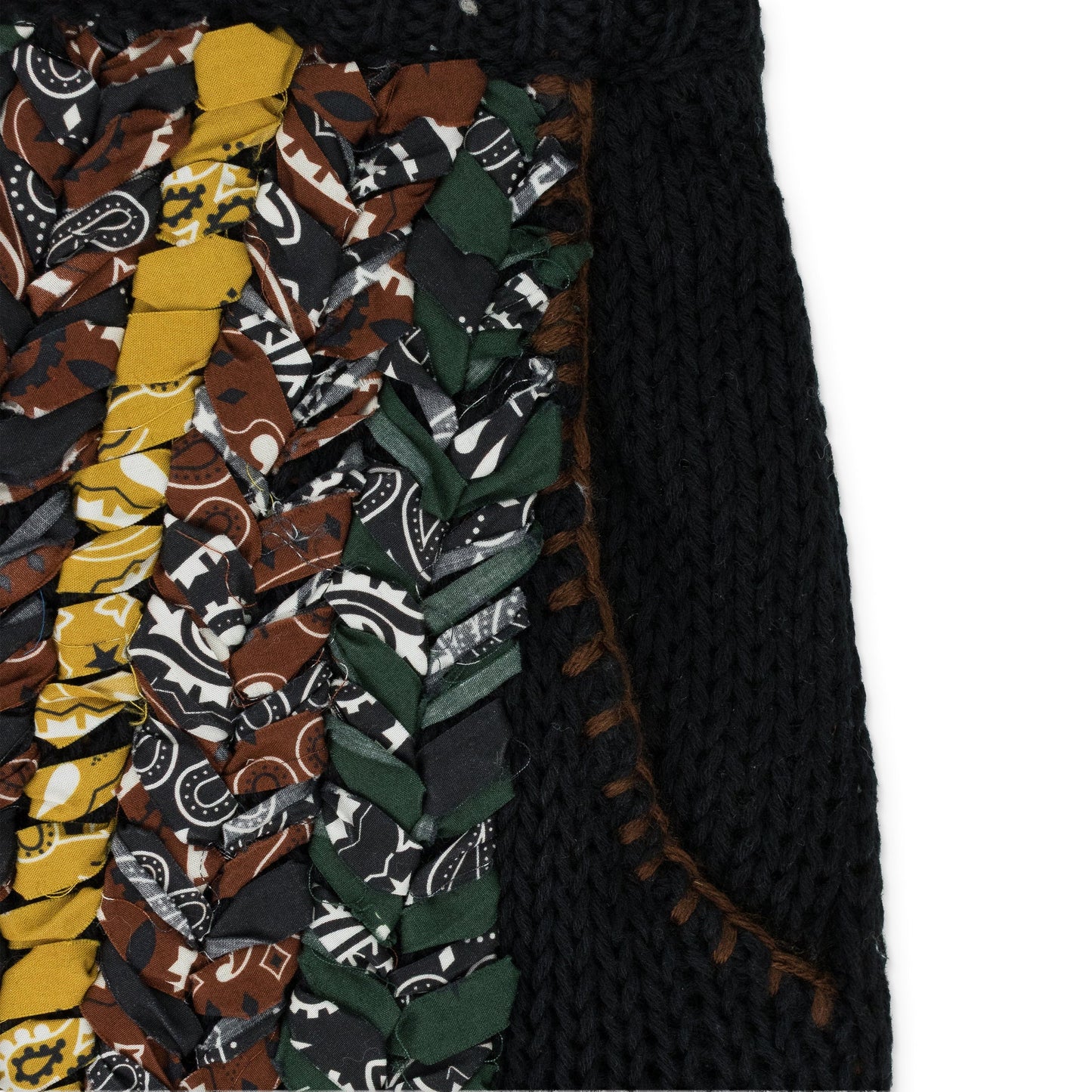 Black Braided Bandana Shorts