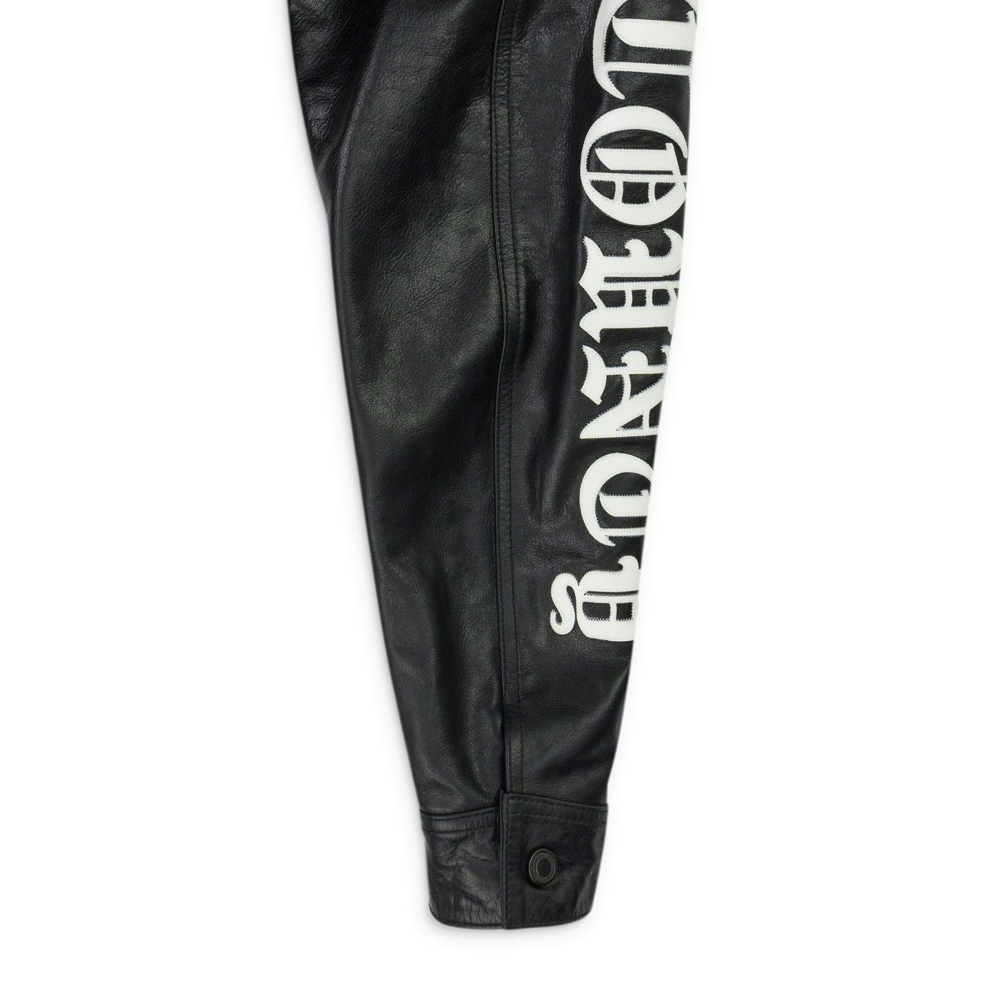 BLACK UNKNOWN CABAN WITH WHITE GRAPHIC DENIM JACKET