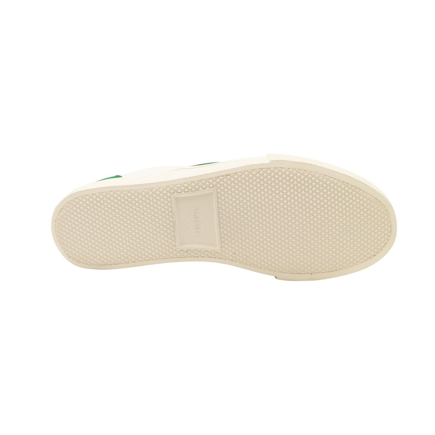 Green And White Leather Skeleton Toe Slip On Sneakers