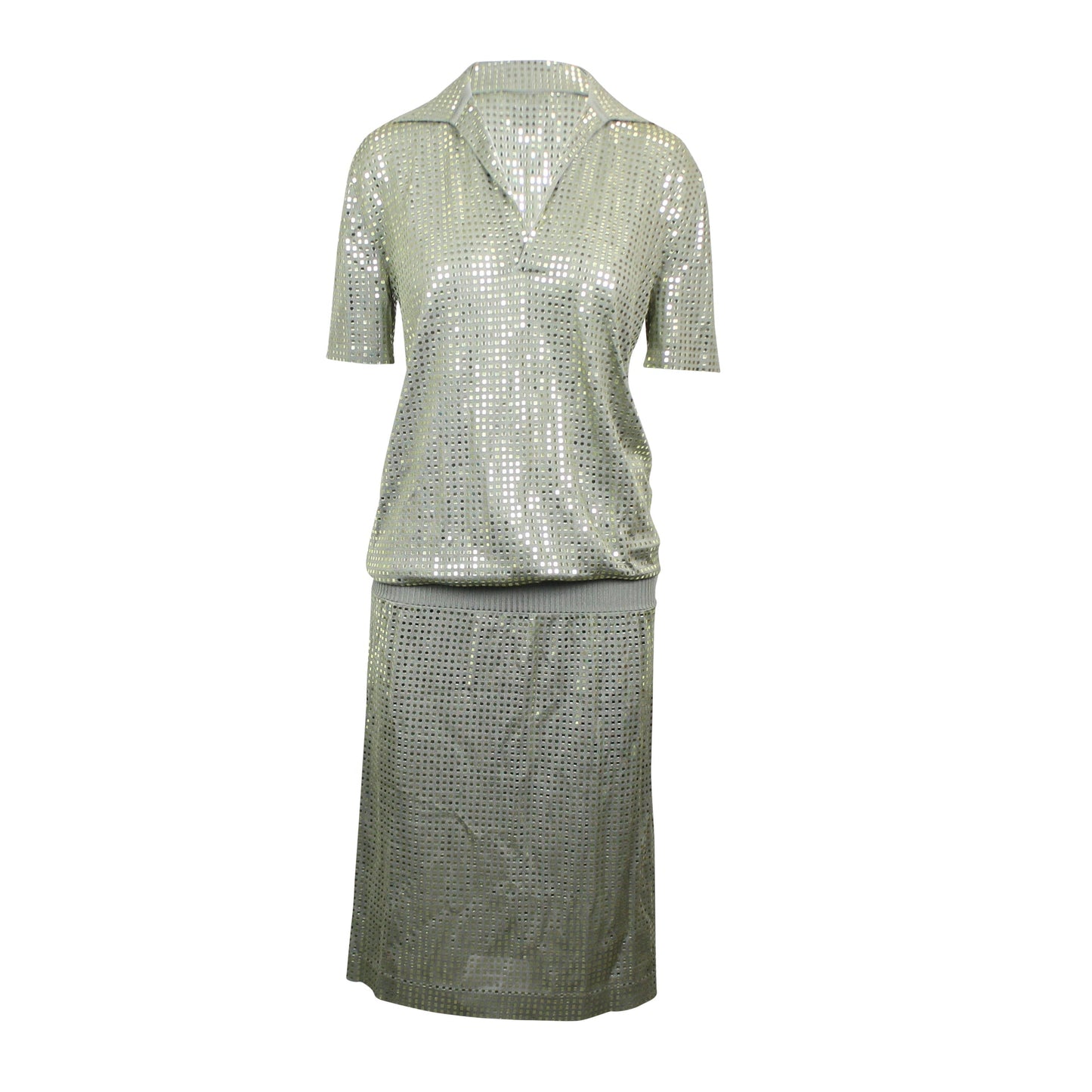 BOTTEGA VENETA Sage Green Silk Mirrored Dress