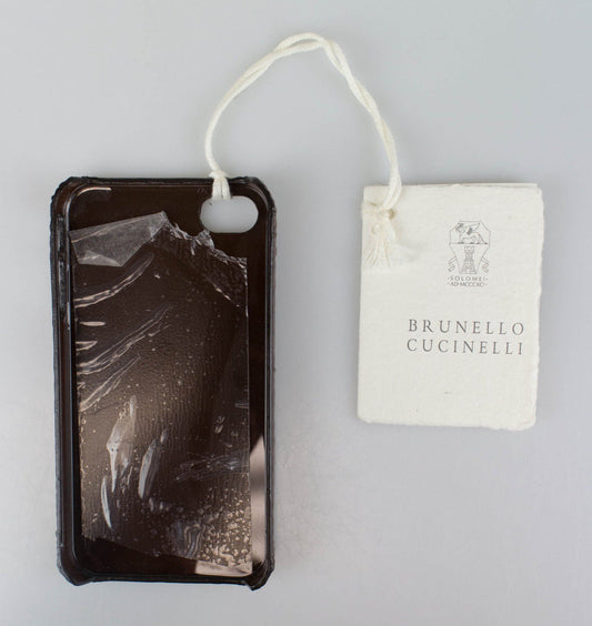 Brunello Cucinelli Pebbled Leather Iphone Case - Brown