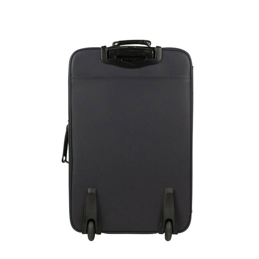 Blue Rubberized Canvas 'Marco Polo' Suitcase Luggage