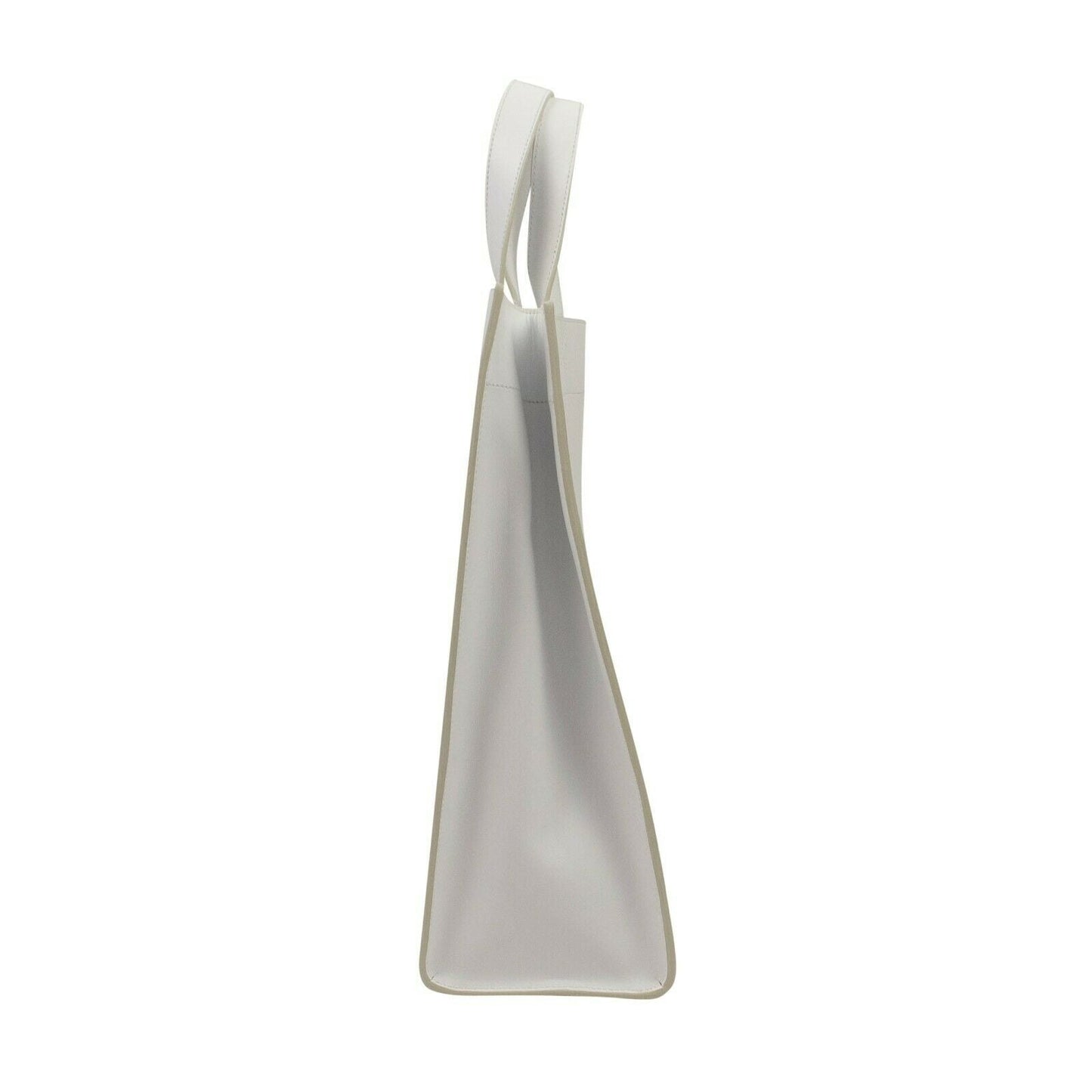 Optic White Leather Tote Bag