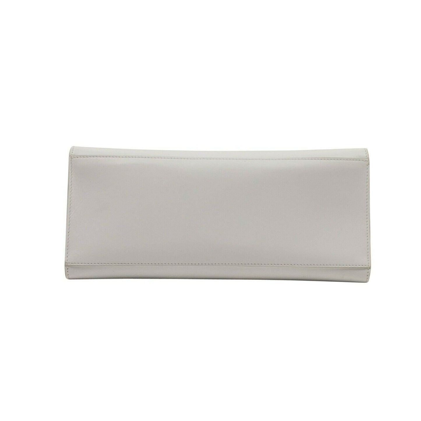 Optic White Leather Tote Bag