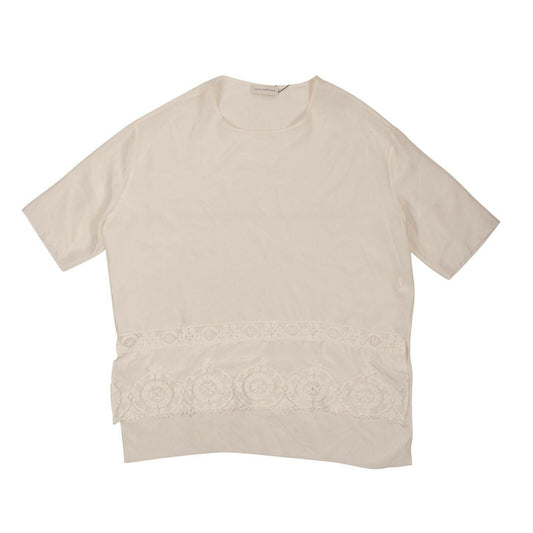 White Silk Embroidered Blouse