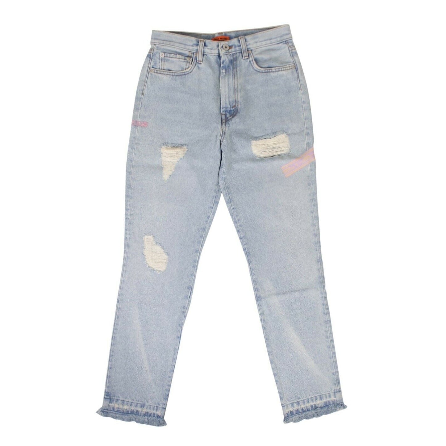 Light Blue Cotton Slim Denim Pants