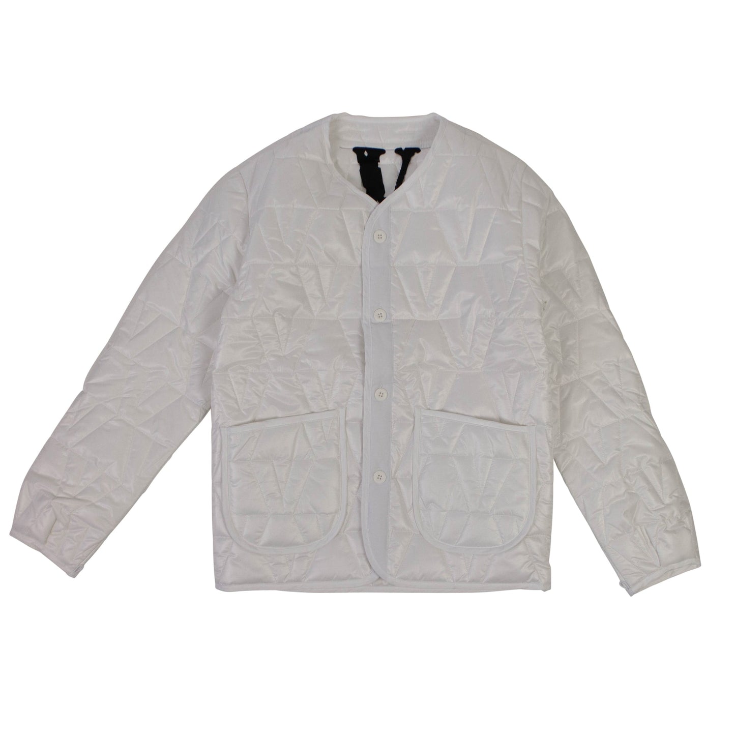 White V Logo Quilted Jacket