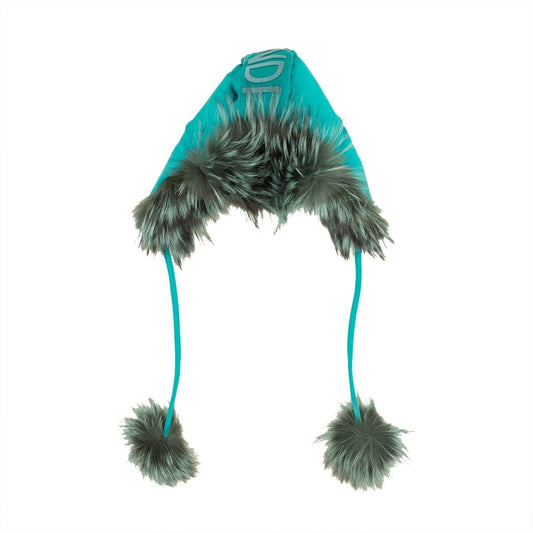 Fendi Aviator Winter Fox Fur Hat - Blue
