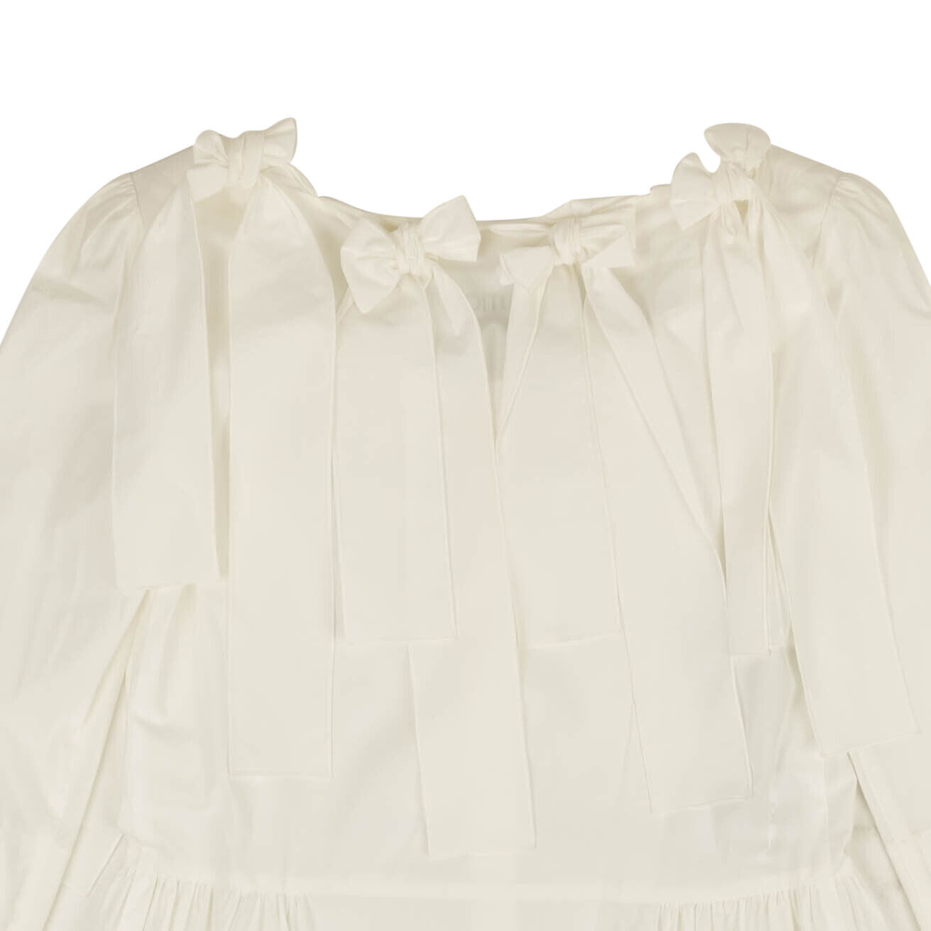 BOUTIQUE MOSCHINO White Bow Accented Fit & Flare Mini Dress