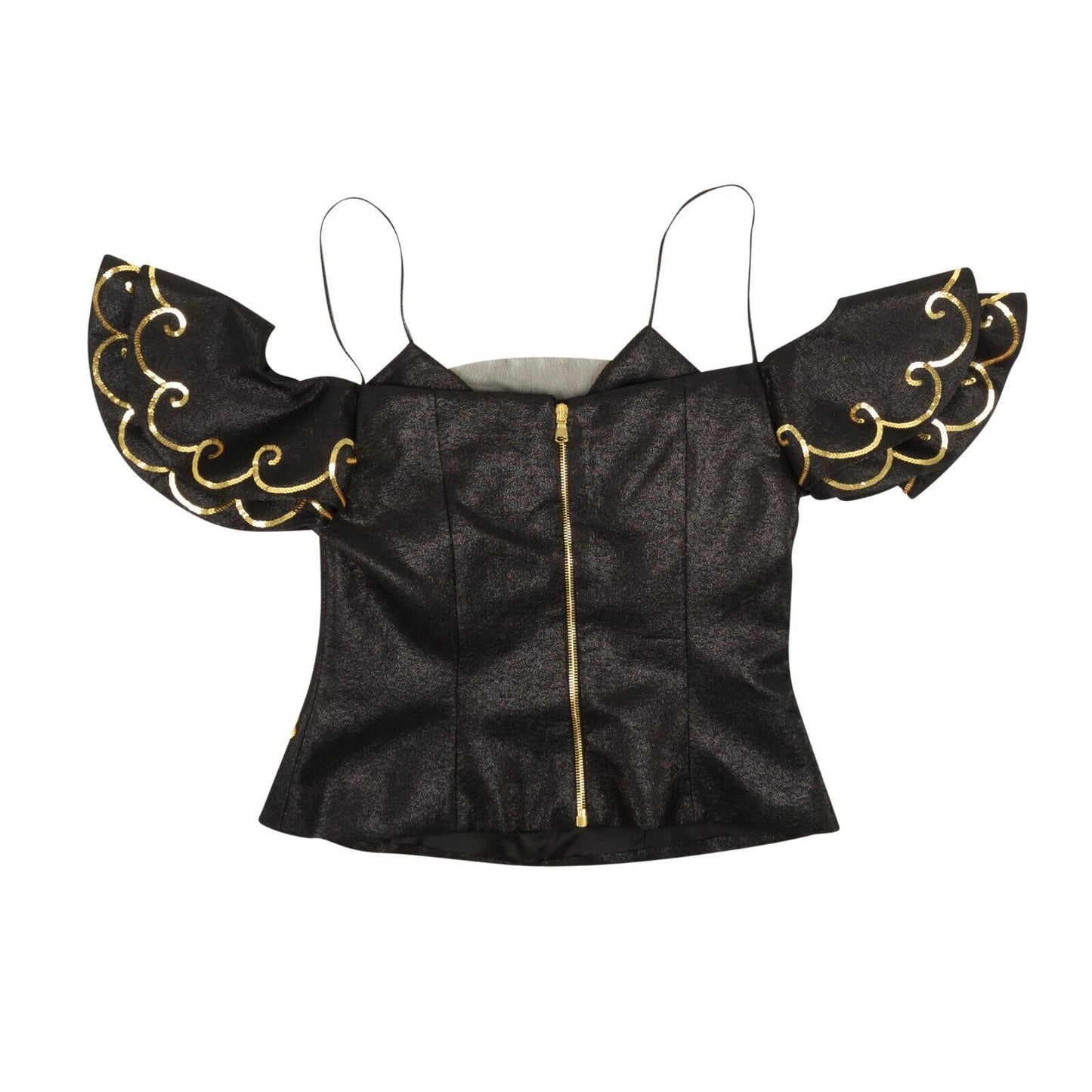 MOSCHINO COUTURE Black Sequin Embroidered Top