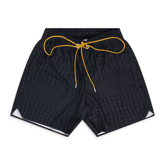 Black Croc Swim Trunk