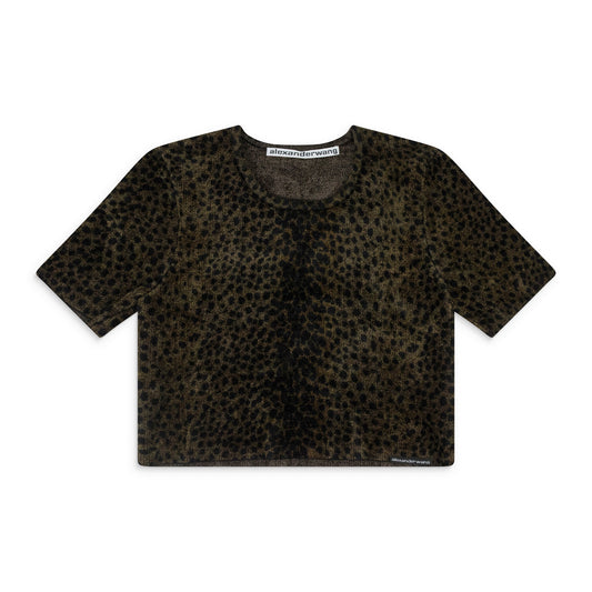 BLACK/GOLD CROP T-SHIRT