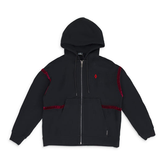 BLACK LOGO ZIP HOODIE
