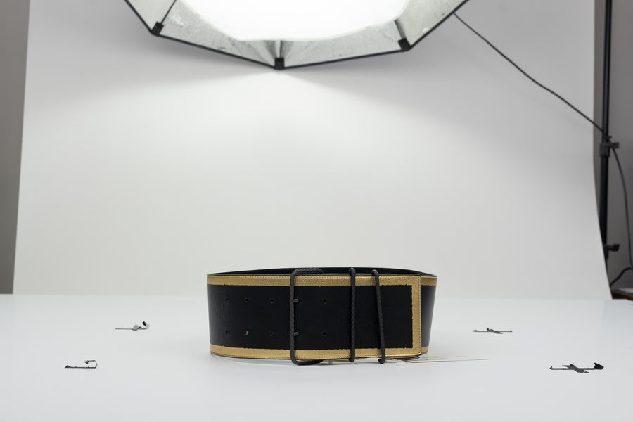 Black Wide Leather Waist Belt